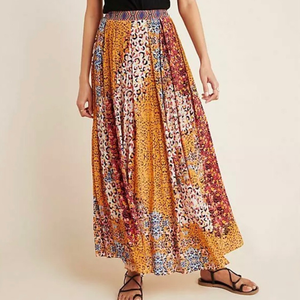 Bhanuni Colorful Animal Print Maxi Skirt  Sz 2